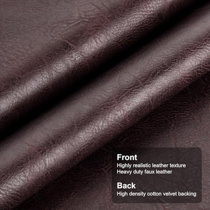 Faux Leather Fabric, Soft Synthetic PU Fabric Material, Thick Durable Synthetic Repholstery Leather Vinyl, Soft Touch Distressed DIY Crafts, Upholstery - Individual 1 Yards Cut 36" x 54"- Dark Purple - color: Dark Purple