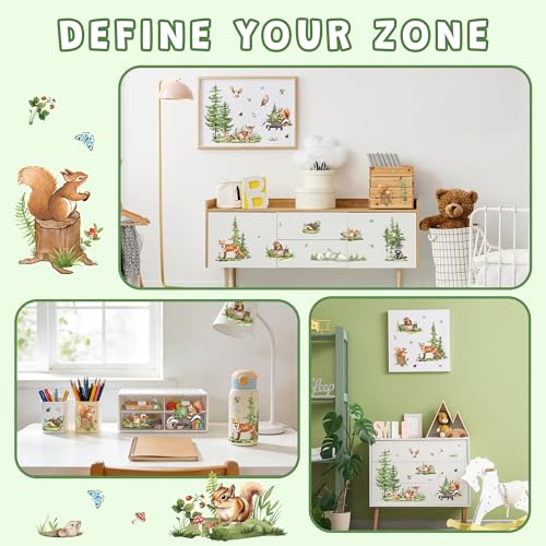 Joeyan Rub On Transfers for Crafts and Furniture, 2 Sheets Large Rub on Stickers DIY Spring Animal Transfer Decals for Wood Glass Metal Canvas Porcelain Plastic Home Decorations, 11" x16" - style: Spring Forest