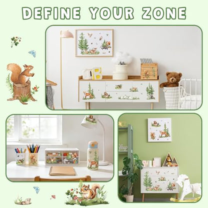 Joeyan Rub On Transfers for Crafts and Furniture, 2 Sheets Large Rub on Stickers DIY Spring Animal Transfer Decals for Wood Glass Metal Canvas Porcelain Plastic Home Decorations, 11" x16" - style: Spring Forest