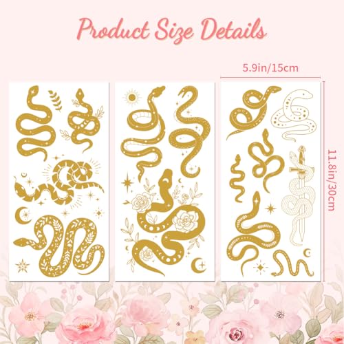 Peacoblue Golden Snake Rub On Transfers for Furniture Craft 6"x12" - style: Golden Snake