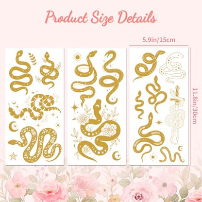 Peacoblue Golden Snake Rub On Transfers for Furniture Craft 6"x12" - style: Golden Snake