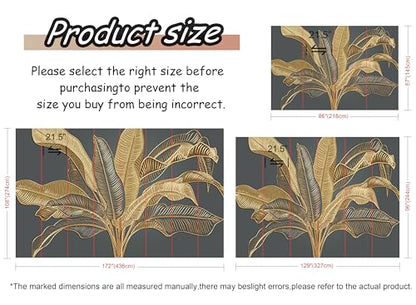 Jdayda Large Banana Leaf Peel and Stick Wallpaper on Gray Background - color: MURAL-311, size: 129" x 96"