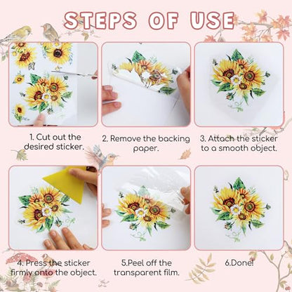 Joeyan 3 Sheets Rub On Transfers for Crafts and Furniture Birds Rub on Transfer Stickers Animal Decals for Wood Glass Metal Canvas Porcelain Plastic DIY Craft Home Decor, 6" x12" - style: Birds