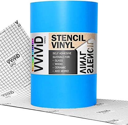 VViViD Blue Stencil Vinyl Masking Film with Anti-Bleed Technology (24" x 28ft) - size: 24" x 28ft