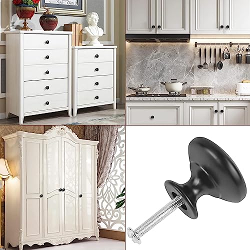 Matte Black Cabinet Knobs Black Mushroom Knobs 10 Pack - color: Matt Black, size: 10