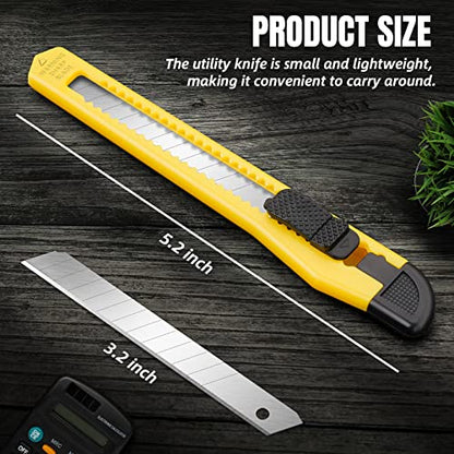 18 Pack Box Cutter Retractable, 9mm Razor Knife, Utility Knife - color: 18-multicolor