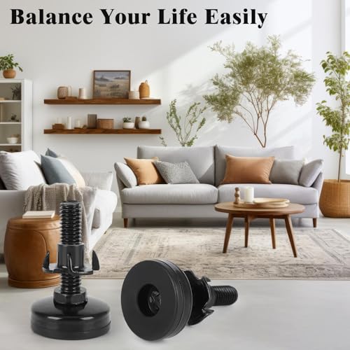 40 Pcs Adjustable Leveling Feet with T-Nut Kit, 3/8”-16 Thread Furniture Levelers - size: 40 Pcs