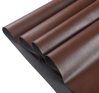 Picheng Vinyl Faux Leather Sheets: Smooth Faux Leather Fabric 54" x 36" - color: Dark Brown