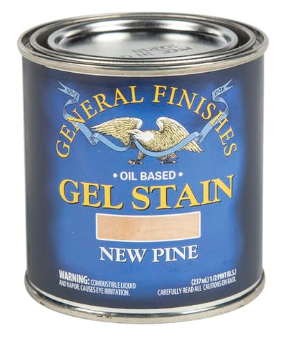 General Finishes Oil Base Gel Stain, 1/2 Pint, New Pine - color: New Pine, size: 1 Half-Pint