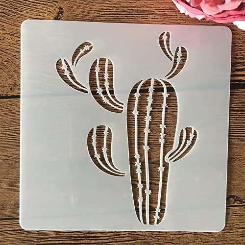 TIAMECH 8 Pcs Reusable Succulent Plants Cactus Stencils for Painting - style: 8Pcs Cactus