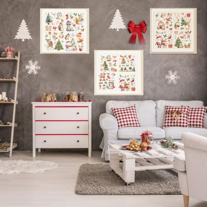Christmas Rub on Transfers for Ctrafts Furniture, 12 Pcs Transfer Decals - style: Cute Animal