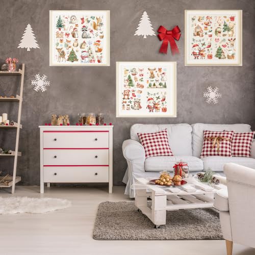 Christmas Rub on Transfers for Ctrafts Furniture, 12 Pcs Transfer Decals - style: Cute Animal
