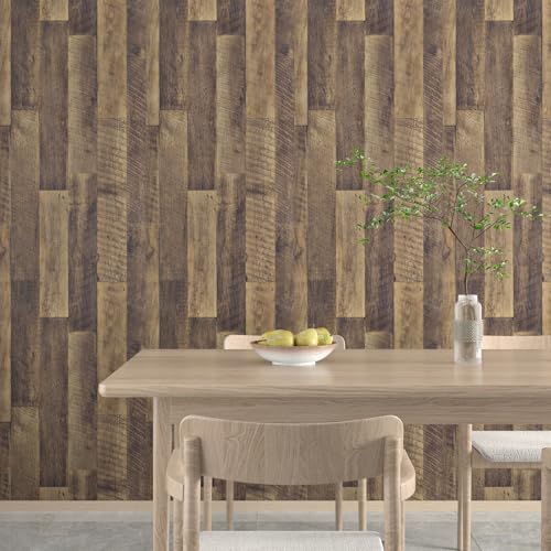 CHIHUT Removable Dark Wood Butcher Block Contact Paper Waterproof Self Adhesive Wood Wallpaper Textured Rustic Wood Grain Vinyl Wrap 12in x 100in for Countertops Cabinets Furniture Table Desk Cover - size: 12" x 100"