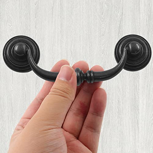 Waziaqoc Antique Drop Bail Pulls, 3.5" Hole Center, Vintage Black - size: Black, 3.5" Hole Center