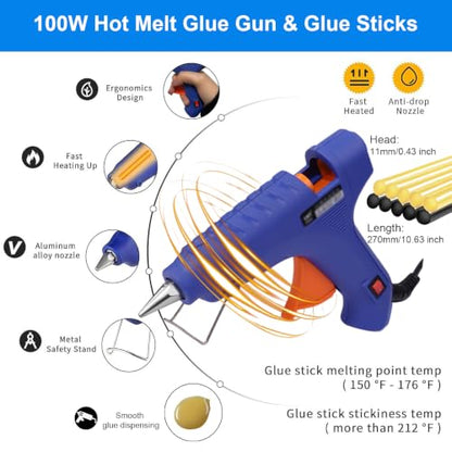 PDR Dent Repair Kit with 100W Hot Glue Gun & 10 Glue Sticks - size: Dent Puller Kit-11 Pack