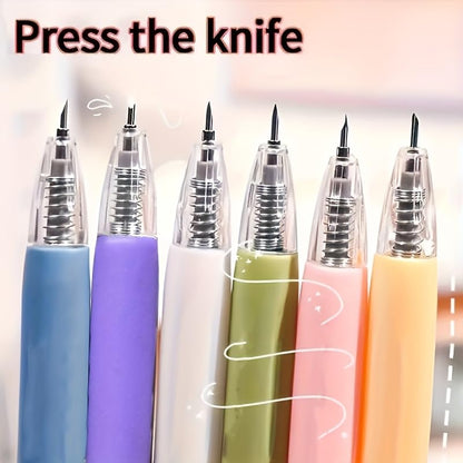 6PCS Pen Style Craft Knife Set – Precision Paper Cutter Hobby Knife for Scrapbooking DIY Crafts Scrapbook Cutting Tool (6PCS Random Color) - color: 6pcs Random Color