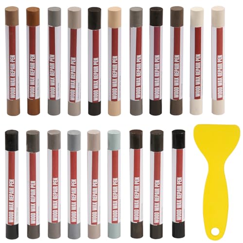 Wood Filler Sticks, 20 Colors Wood Repair Wax Crayons with Scraper, Wood Touch Up Markers for Repairing Scratches, Cracks, Holes in Cabinets, Floors, Tables and Doors[Gray Series] - color: Gray Series