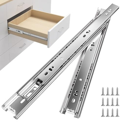 Homdiy 18 Inch Heavy Duty Drawer Slides Side Mount 100 LB Capacity, 1 Pair - size: 18 Inch