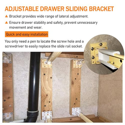 Drawer Slide Socket Set,Cabinet Hardware RV Drawer Part for 1" Drawer Slide - style: ¾” Slide Rail Groove