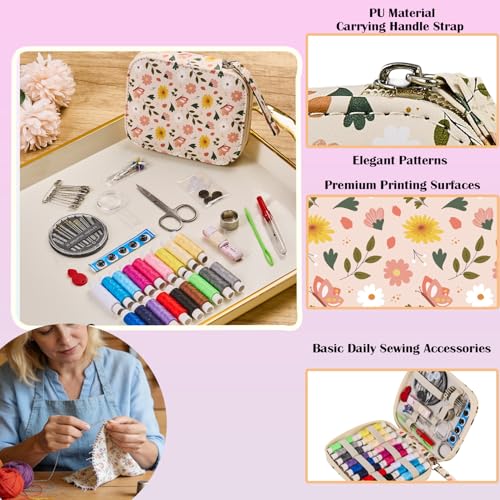 Bobode Travel Sewing Kit for Adults,Cute Basic Sewing Supplies Set - color: 87PCS-HDF