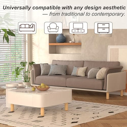 6 Inch Heavy Duty Natural Wooden Furniture Legs Set of 4 - Solid Cylindrical Wood Legs for Sofa, Couch & Table - Sturdy Varnished Replacement Feet (Patas para Muebles) - color: Varnished, size: 6 Inch