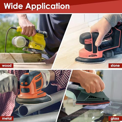 64 Pcs Mouse Sander Sandpaper Detail Sanding Pads,with Cut Line - style: with cut line