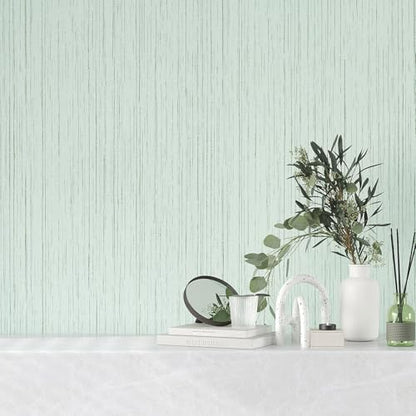 VEELIKE Light Green Grasscloth Wallpaper Textured Grass Cloth Peel and Stick Wallpaper 15.7''x118'' Grasscloth Contact Paper Self Adhesive Removable Green Linen Vinyl for Bedroom Bathroom Wall Cabinet - color: Light Green, size: 15.7" x 118"