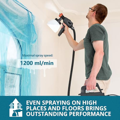 Tilswall Paint Sprayer, 800W HVLP Electric Spray Paint Gun (Dark Gray) - color: Dark Gray