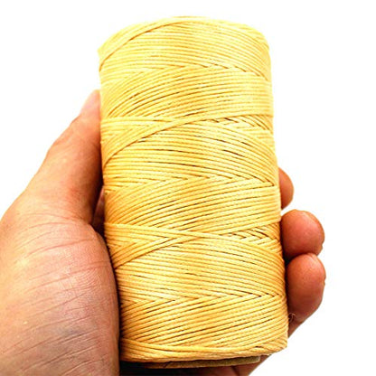 284Yards Leather Sewing Thread Waxed, Waxed Polyester Cord, Wax String - color: Apricot