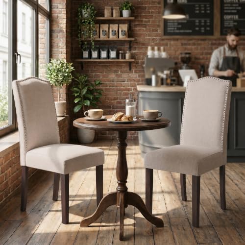 Upholstered Dining Chair Modern Stylish Kitchen Diner Fabric Set of 4 - color: Beige, size: Set of 4