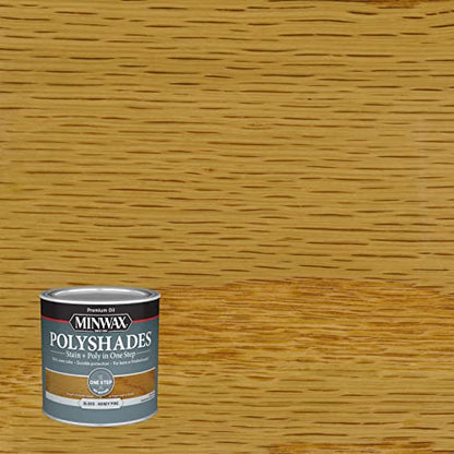Minwax PolyShades Wood Stain + Polyurethane Finish – ½ Pint, Honey Pine, Gloss - color: Honey Pine, size: 0.25 Quart, style: Gloss