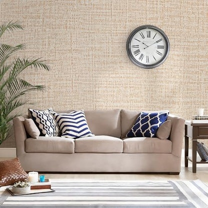Guvana Grasscloth Peel and Stick Wallpaper Beige Textured Contact Paper Modern Removable Self Adhesive Wall Paper Thicken Fabric Faux Linen Wallpaper for Bathroom Living Room Cabinets 78.7inx15.7in - color: Beige, size: 15.7" x 78.7"