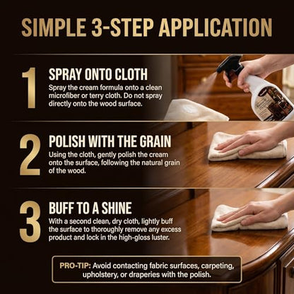 ForceField® Restor-It Furniture Polish and Conditioner for Fine Wood - Restores Oils & High-Gloss Luster, Removes Dust, Dirt & Allergens, No Waxy Buildup - 22 oz - size: 22 Fl Oz (Pack of 1)
