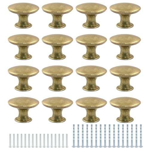 16Pcs 30mm Antique Brass Kitchen Cabinet Knobs - color: Antique Brass, size: 16 Pcs