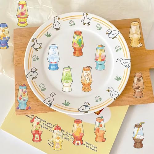 50pcs Lava lamp Stickers for Laptop Water Bottles, Transparent PET Waterproof Adhesive Lava Light Decals for Kids Birthday Party Scrapbook Phone (Lava Light) - color: Lava Light