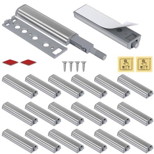 Jiayi Cabinet Latch Magnetic Push Catch 20 Pack Push to Open Cabinet Hardware Spring Release Push Touch Latch Heavy Duty Kitchen Door Push Release Latch for Drawer Closure Push Catch Press Out Latch - size: 20 Pack