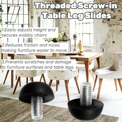25Pcs 8mm x 1.25 M8 Adjustable Furniture Legs Feet, Stainless Steel Table Levelers Outdoor Screw in Leveling Feet for Patio Table, Chairs, Cabinet Desk and Stool - size: 25PCS