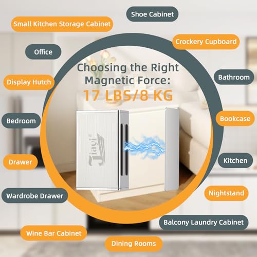 Jiayi Magnetic Cabinet Door Catches, No Drill Magnet Latches - color: Silver, size: Small- 12 Pack