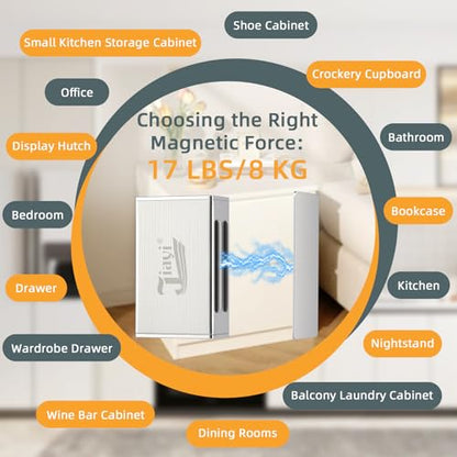 Jiayi Magnetic Cabinet Door Catches, No Drill Magnet Latches - color: Silver, size: Small- 12 Pack