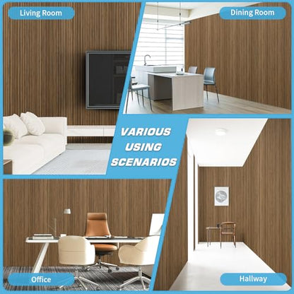 Art3d Fine Bar Design Slim Slat Wall Panel, 104 x 12 Inch, 4-Pack, Rosewood - color: Fine Bar Rosewood