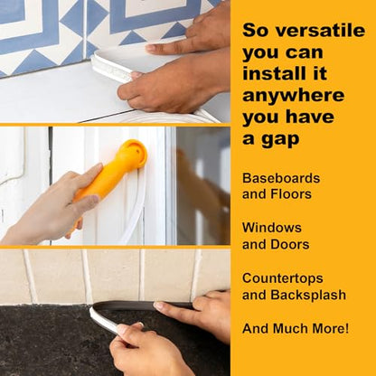 InstaTrim Flexible, Self-Adhesive Caulk Strip Sealant, 3/4" x 10', Bronze - color: Bronze, size: 3/4 in x 10 ft
