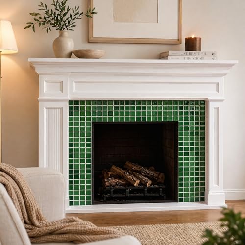 3D Mosaic Peel and Stick DIY Backsplash Tiles (24, Emerald Green) - color: Emerald Green
