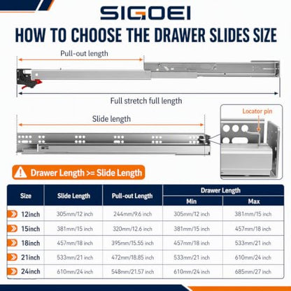 21” Undermount Drawer Slides Soft Close 100 lbs with Bracket 1 Pair - color: 1 Pair, size: 21 Inch