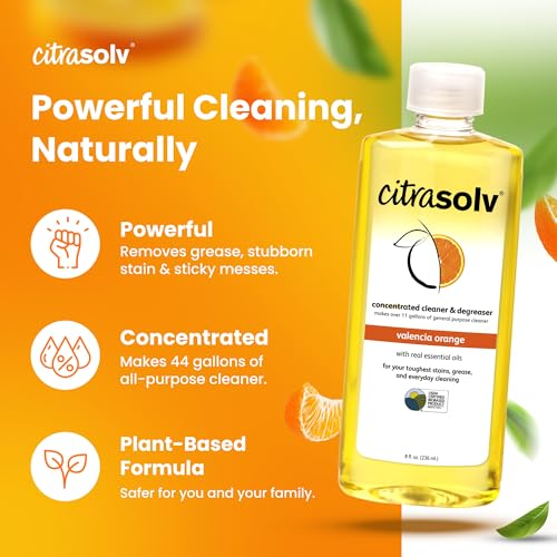 Citra Solv Concentrated Household Cleaner & Degreaser - Valencia Orange Scent - 16 Fl Oz, Safe, Effective, and Versatile Cleaning Solution, Natural Ingredients, Non-Toxic, Biodegradable, Made in USA - size: 16 Fl Oz