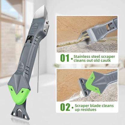 5 In 1 Caulking Tool Kit, Silicone Caulk Tool & Caulk Remover Tool
