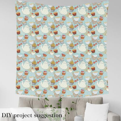 Feelyou Afternoon Tea Upholstery Fabric Soft 1 Yards - color: Multi 04, size: 1 Yard
