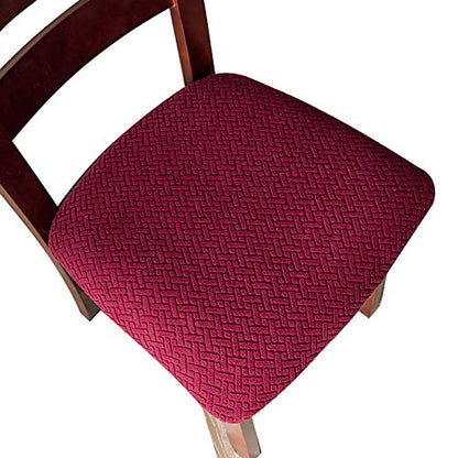 Genina Seat Covers for Dining Room Washable Chair Seat Slipcovers Set of 4 - color: Wine Red, size: 16-20in Not waterproof