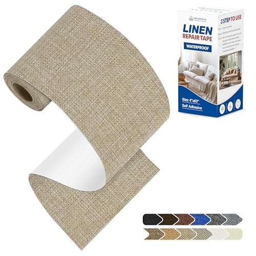 KING MOUNTAIN Linen Repair Patches, Self-Adhesive Fabric Patches, 4 X 63 inch Extra Size, Multi Color, Can be Used for Sofa Repair (Cocoa Color) - color: Cocoa Color, size: 4" Wx 63"L
