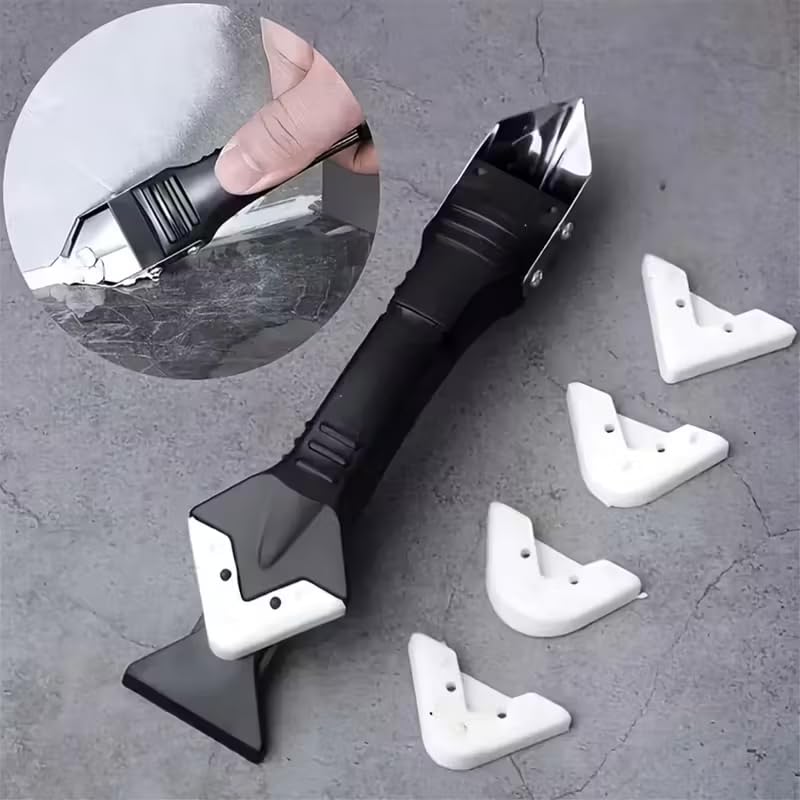 3-in-1 Silicone Caulking Tools Set,Multi-Angle Removal & Scraping Tool