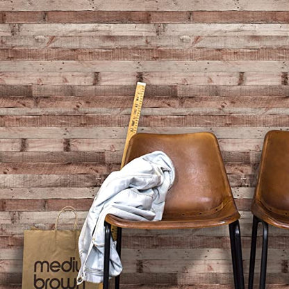 Yun-aeon Natural Wood-Cinnamon Contact Paper Peel and Stick Wallpaper - color: Natural Wood-cinnamon, size: 17.3" x 236"